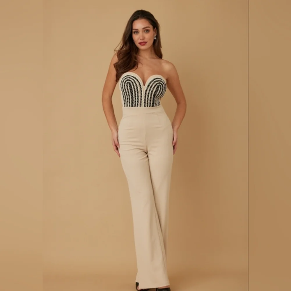 Threaded twisted rope knot tie jumpsuit‎
